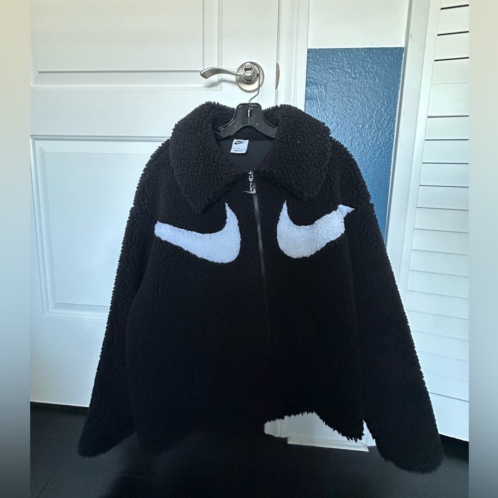 Nike Black Fleece Jacket with Silver Zipper